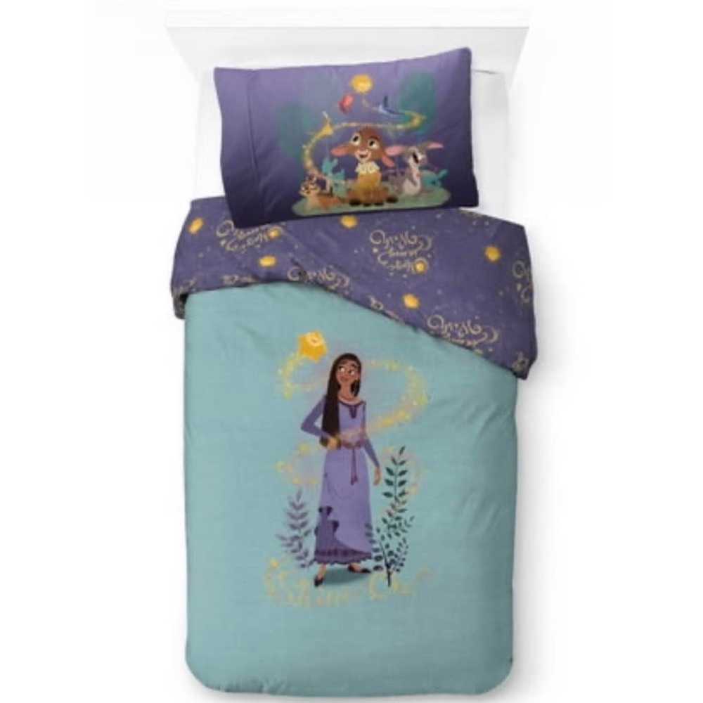 Disney Princess Wish 2-Piece Twin/Full Reversible kids  Comforter & Pillowcase
